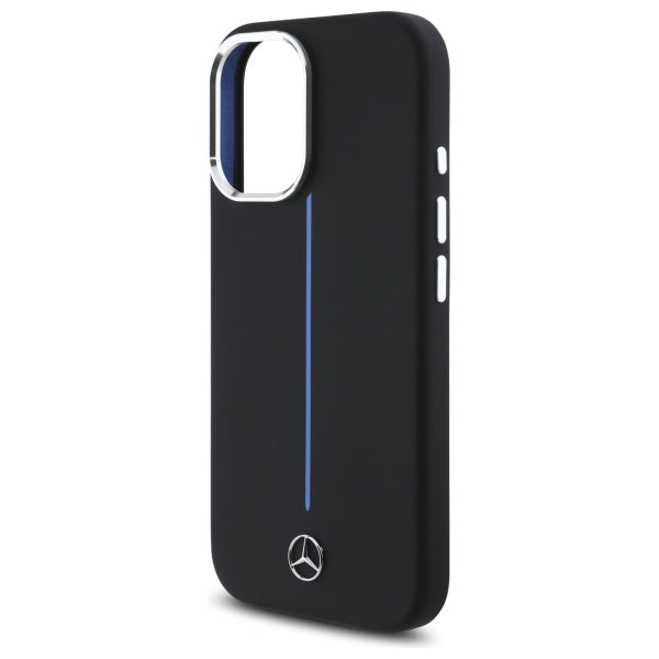 Mercedes-Benz silikoninis MagSafe dėklas iPhone 16 – juodas