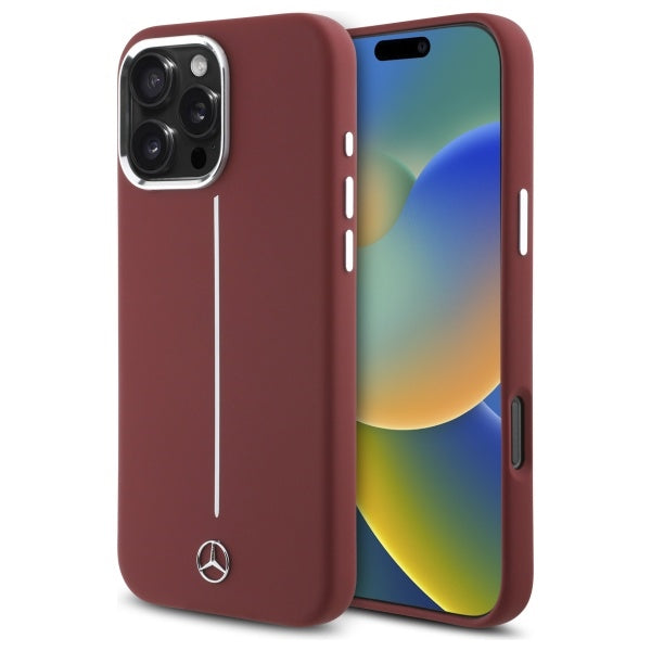 Mercedes MagSafe dėklas iPhone 16 Pro Max – raudonas
