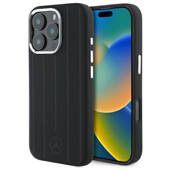 Mercedes silikoninis MagSafe dėklas iPhone 16 Pro Max – juodas