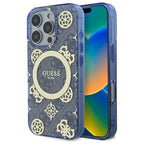 Guess MagSafe dėklas iPhone 16 Pro Max – mėlynas
