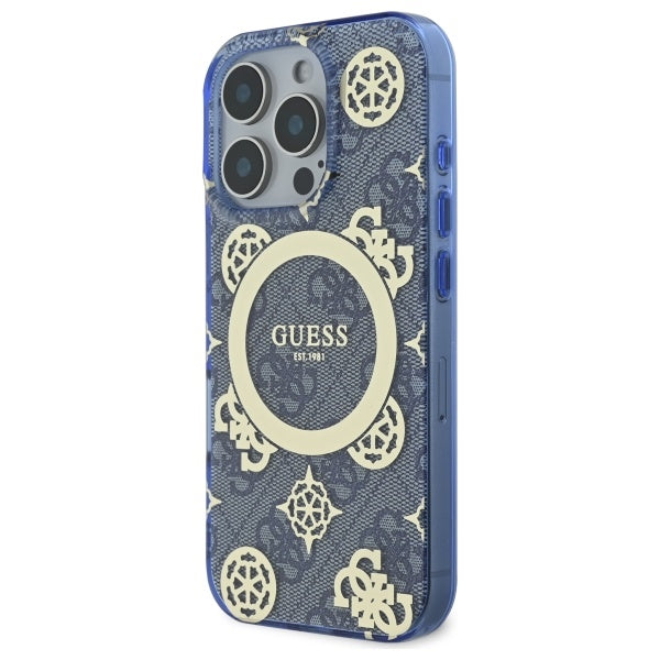 Guess MagSafe dėklas iPhone 16 Pro Max – mėlynas