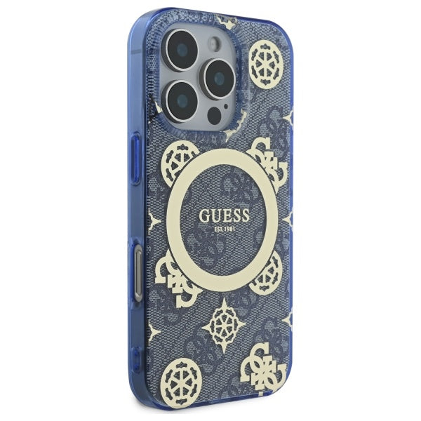 Guess MagSafe dėklas iPhone 16 Pro Max – mėlynas