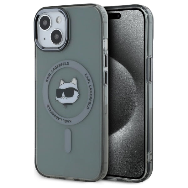 Karl Lagerfeld MagSafe dėklas iPhone 15 – juodas