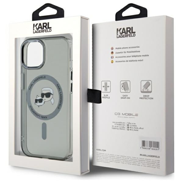 Karl Lagerfeld MagSafe dėklas iPhone 15 – juodas