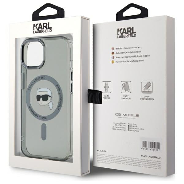 Karl Lagerfeld MagSafe dėklas iPhone 15 – juodas -- iPhone 15