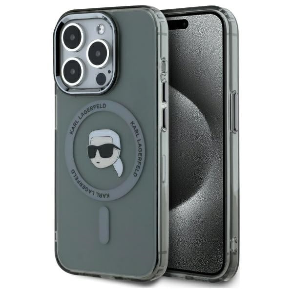 Karl Lagerfeld MagSafe dėklas iPhone 15 Pro Max – juodas