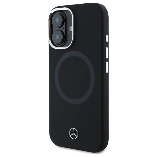 Mercedes-Benz silikoninis MagSafe dėklas iPhone 16 – juodas