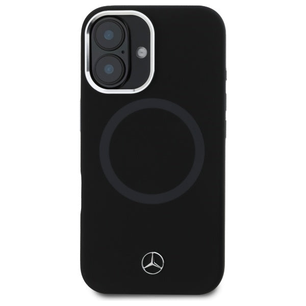 Mercedes-Benz silikoninis MagSafe dėklas iPhone 16 – juodas