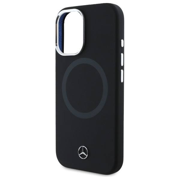 Mercedes-Benz silikoninis MagSafe dėklas iPhone 16 – juodas