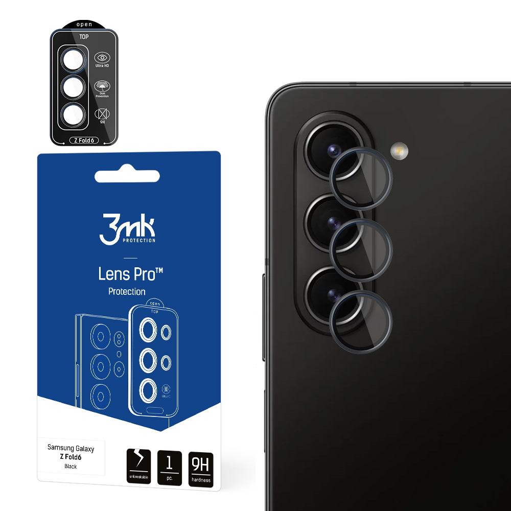 Grūdintas stiklas fotoaparato objektyvui 3mk Lens Protection Pro Black, skirtas Samsung Galaxy Z Fold 6