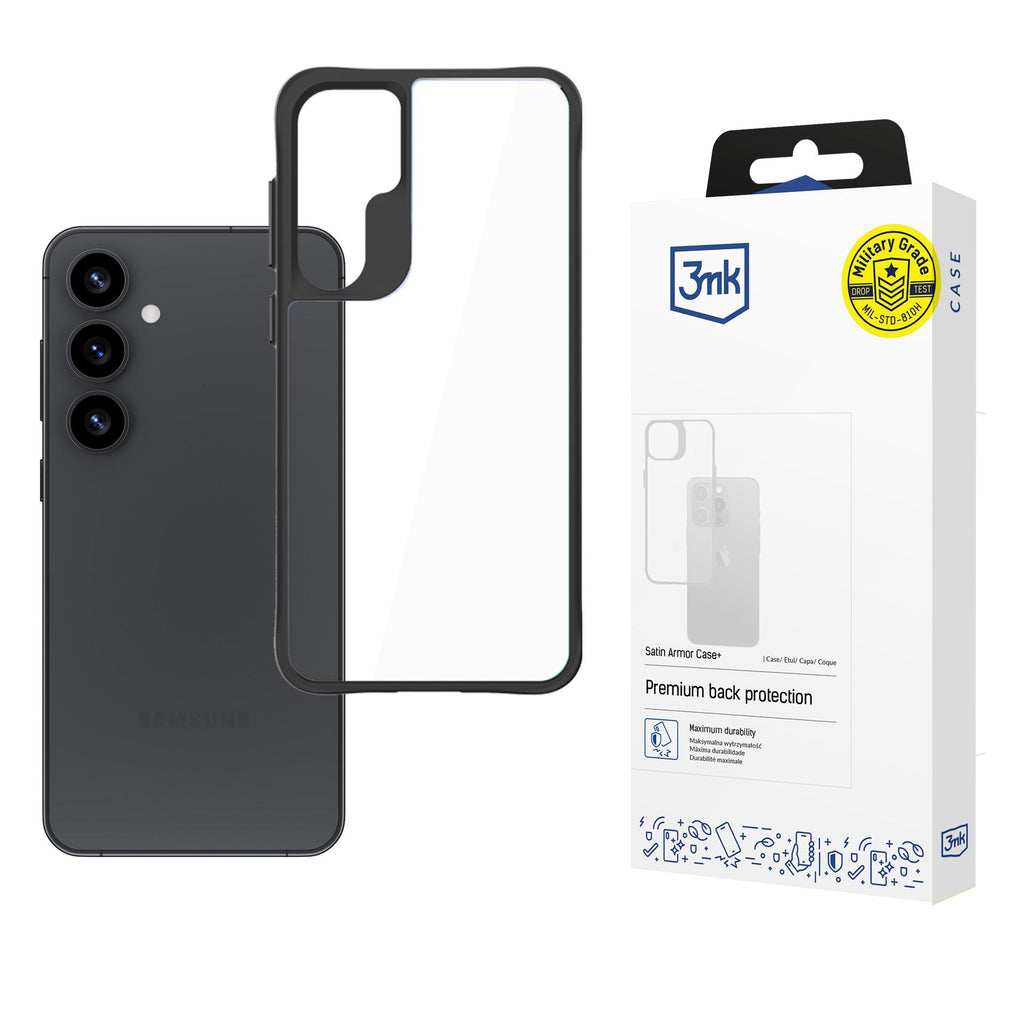 3mk Satin Armor Case+, skirtas Samsung Galaxy S25+ – skaidrus