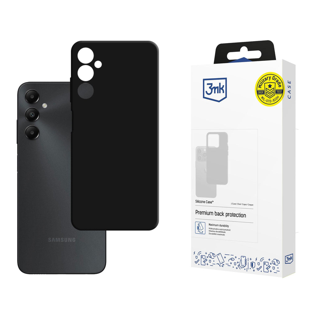 3mk silikoninis dėklas, skirtas Samsung Galaxy A05s – juodas -- Samsung Galaxy A05s