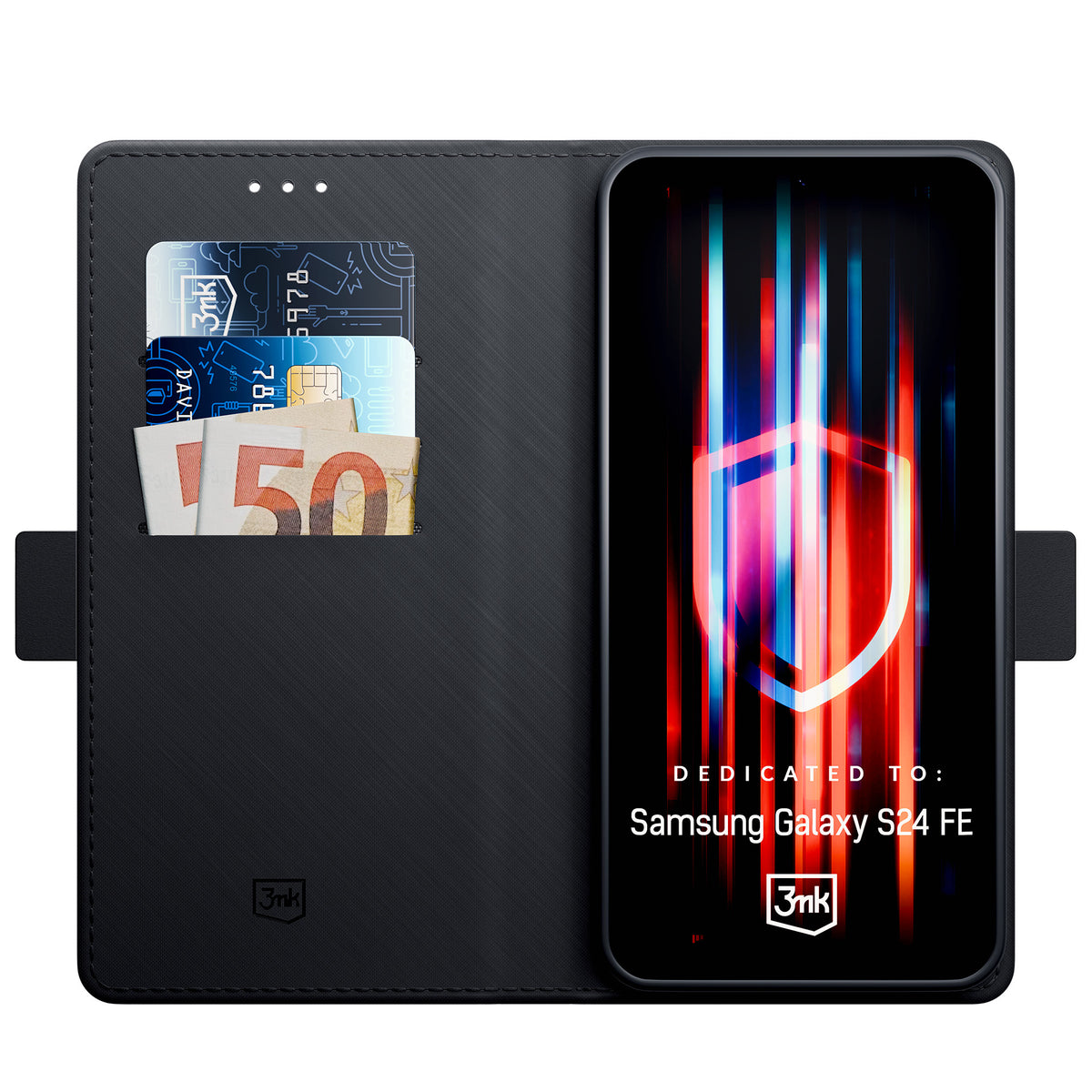 3mk Wallet Case for Samsung Galaxy S24 FE - Black