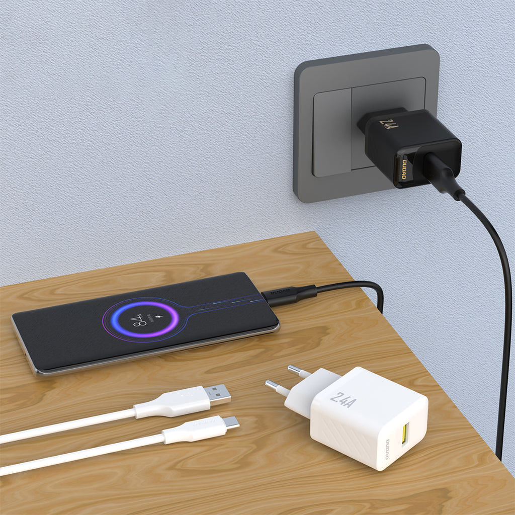 Dudao A23 2.4A USB-A įkroviklis - baltas