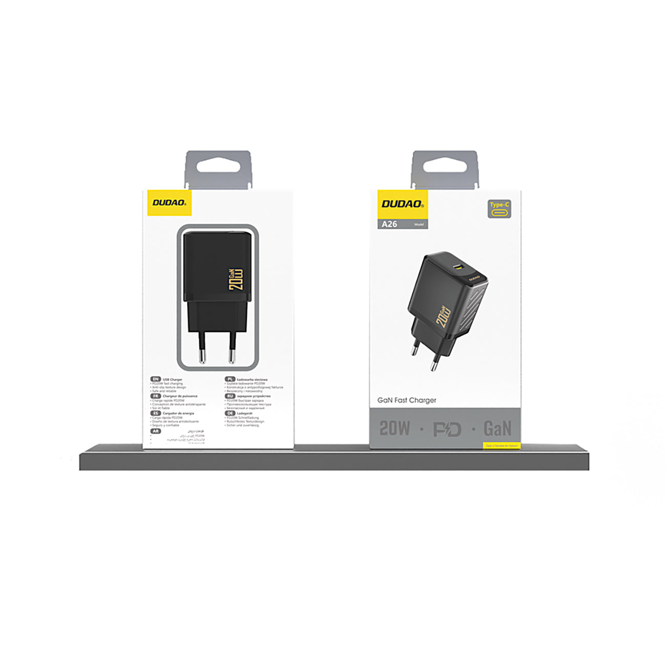 Dudao A26 PD20W GaN USB-C įkroviklis - juodas
