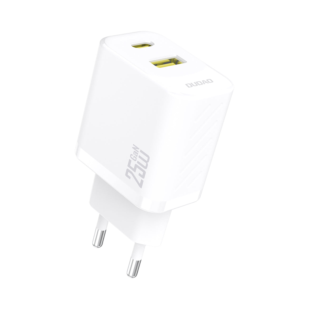 Dudao A26T GaN 25W USB-A, USB-C įkroviklis - baltas