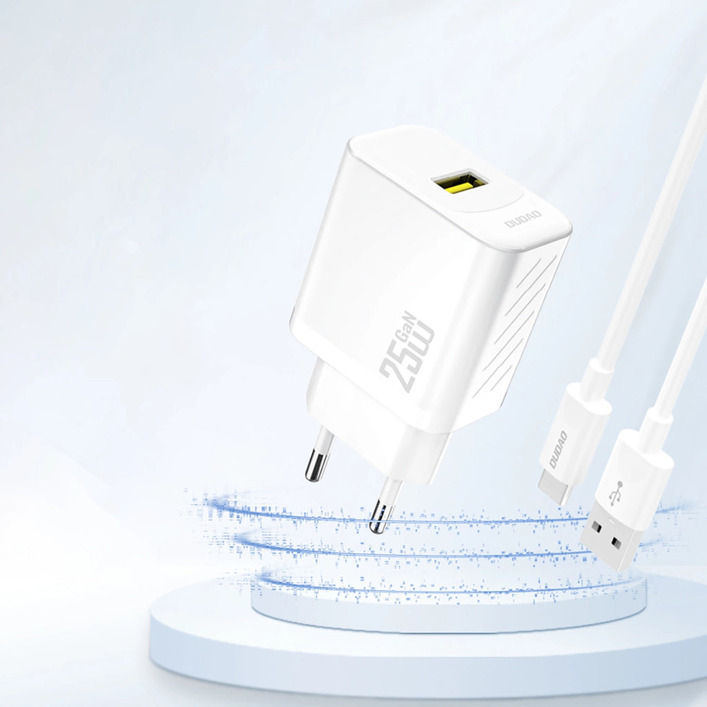 Dudao A27S 25W GaN USB-A įkroviklis - baltas