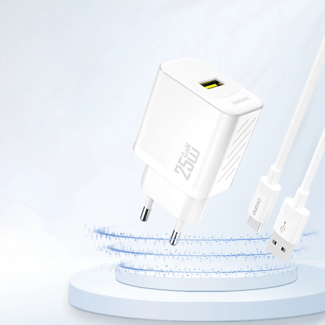 Dudao A27S 25W GaN USB-A įkroviklis - baltas