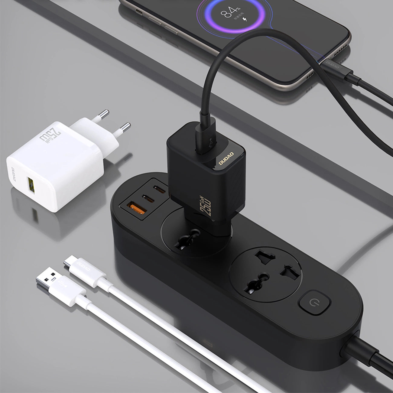 Dudao A27S 25W GaN USB-A įkroviklis - baltas