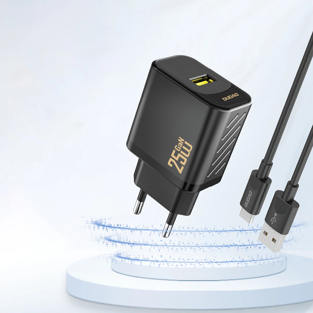 Dudao A27S 25W GaN USB-A įkroviklis - juodas