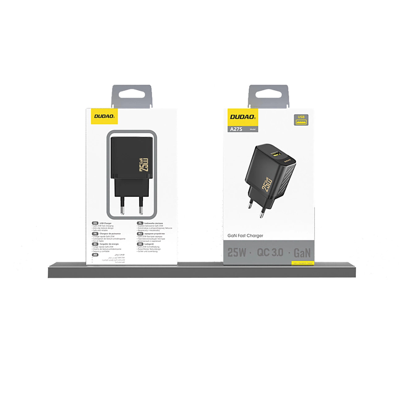 Dudao A27S 25W GaN USB-A įkroviklis - juodas