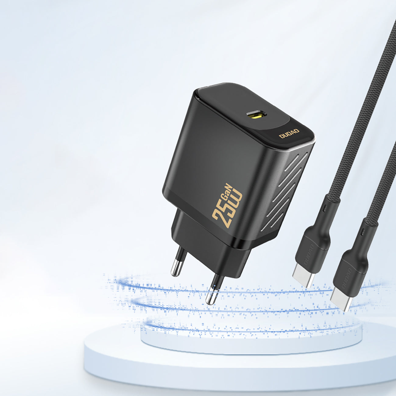 Dudao A27 25W GaN USB-C sieninis įkroviklis - juodas