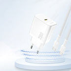 Dudao A27 25W GaN USB-C sieninis įkroviklis - baltas