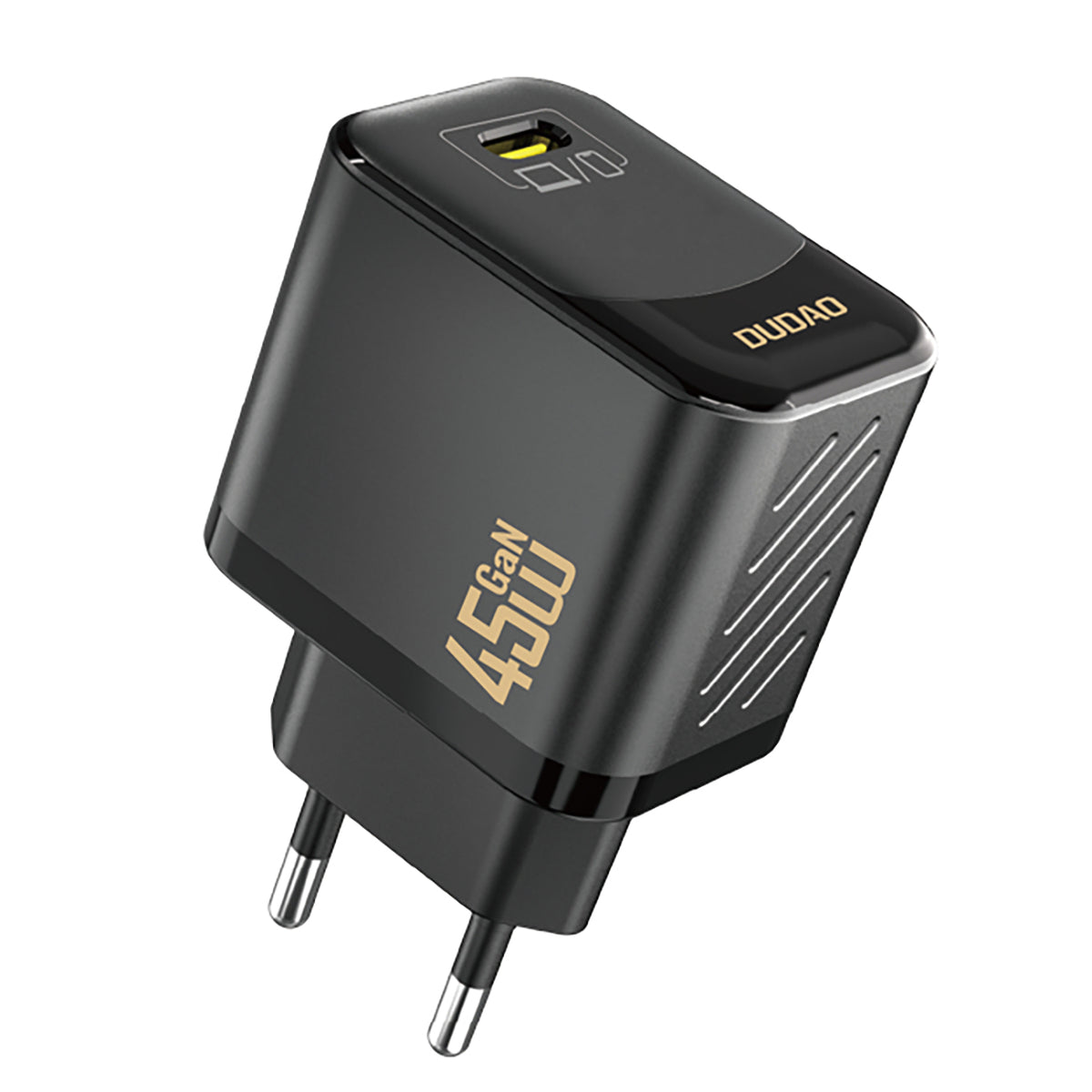 Dudao A28 45W GaN USB-C sieninis įkroviklis - juodas