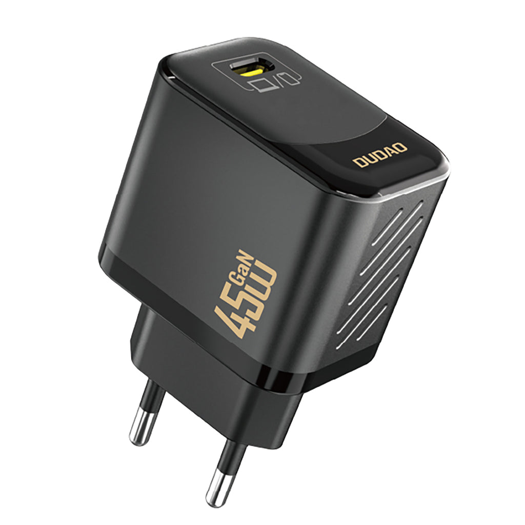 Dudao A28 45W GaN USB-C sieninis įkroviklis - juodas