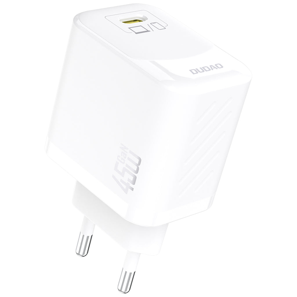 Dudao A28 45W GaN USB-C sieninis įkroviklis - baltas