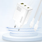 Dudao A29 65W GaN sieninis įkroviklis 2 x USB-C + 1 x USB-A - baltas -- Cell phone chargers