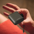 Dudao išorinė baterija K22+ itin kompaktiška 10000mAh 22.5W USB-C su pakabuku / laidu - pilka