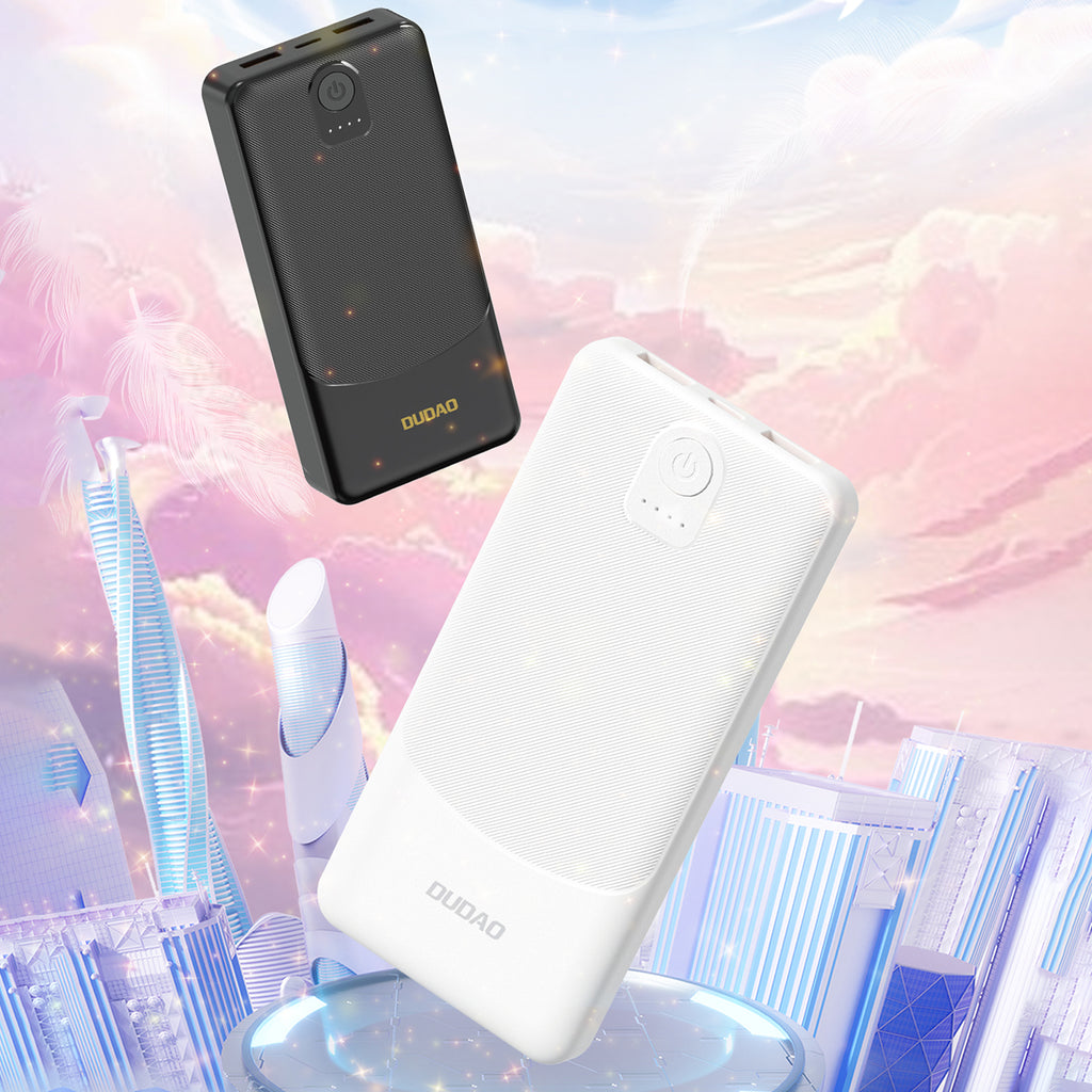 Dudao išorinė baterija K10 10000mAh 2.4A 2 x USB-A - juoda