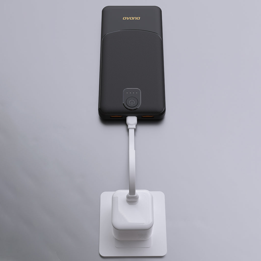 Dudao išorinė baterija K10 10000mAh 2.4A 2 x USB-A - juoda