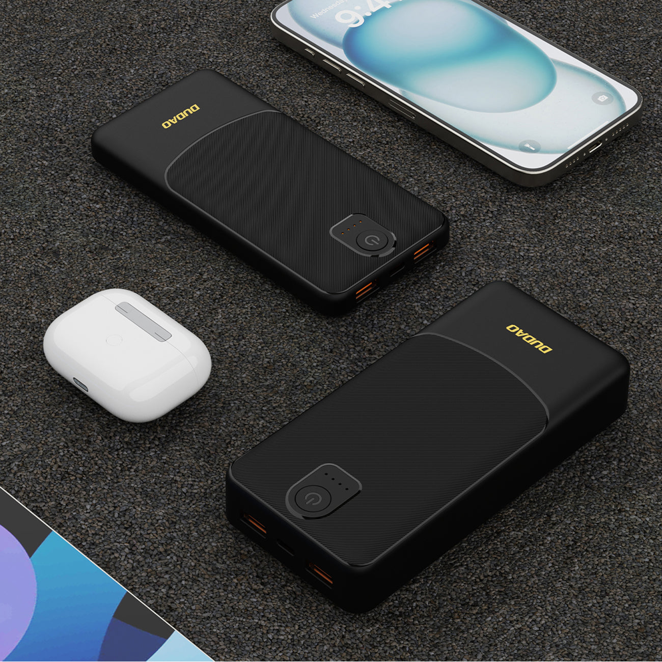 Dudao išorinė baterija K10 10000mAh 2.4A 2 x USB-A - juoda