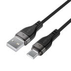 Acefast C11-04 USB-A - USB-C 3A laidas 1.2m magnetinis pintas - juodas