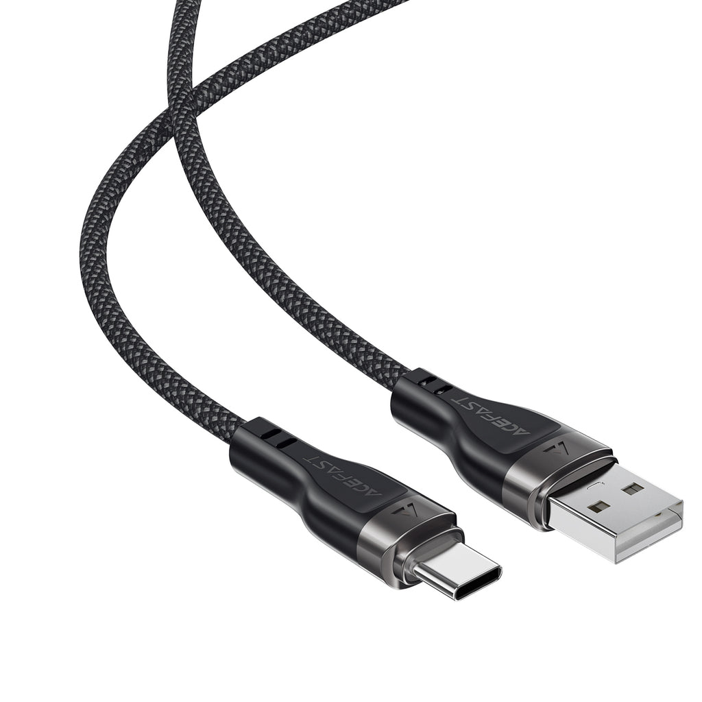 Acefast C11-04 USB-A - USB-C 3A laidas 1.2m magnetinis pintas - juodas