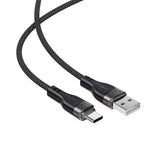 Acefast C11-04 USB-A - USB-C 3A laidas 1.2m magnetinis pintas - juodas