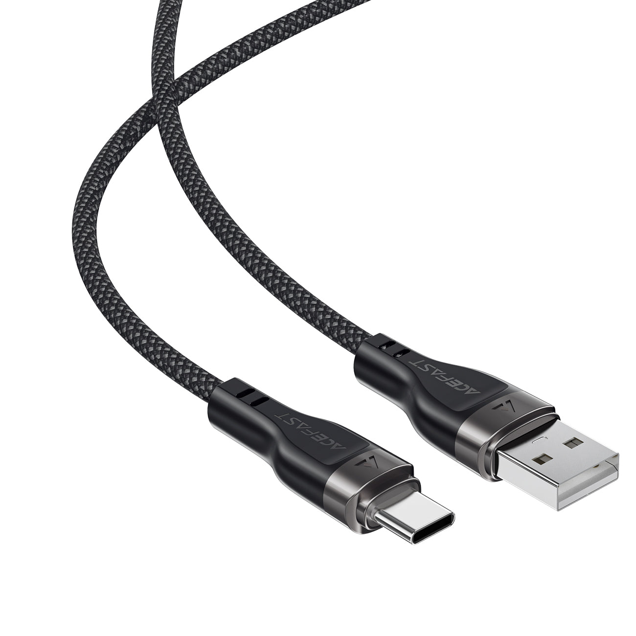 Acefast C11-04 USB-A - USB-C 3A laidas 1.2m magnetinis pintas - juodas