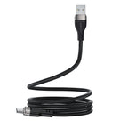 Acefast C11-04 USB-A - USB-C 3A laidas 1.2m magnetinis pintas - juodas