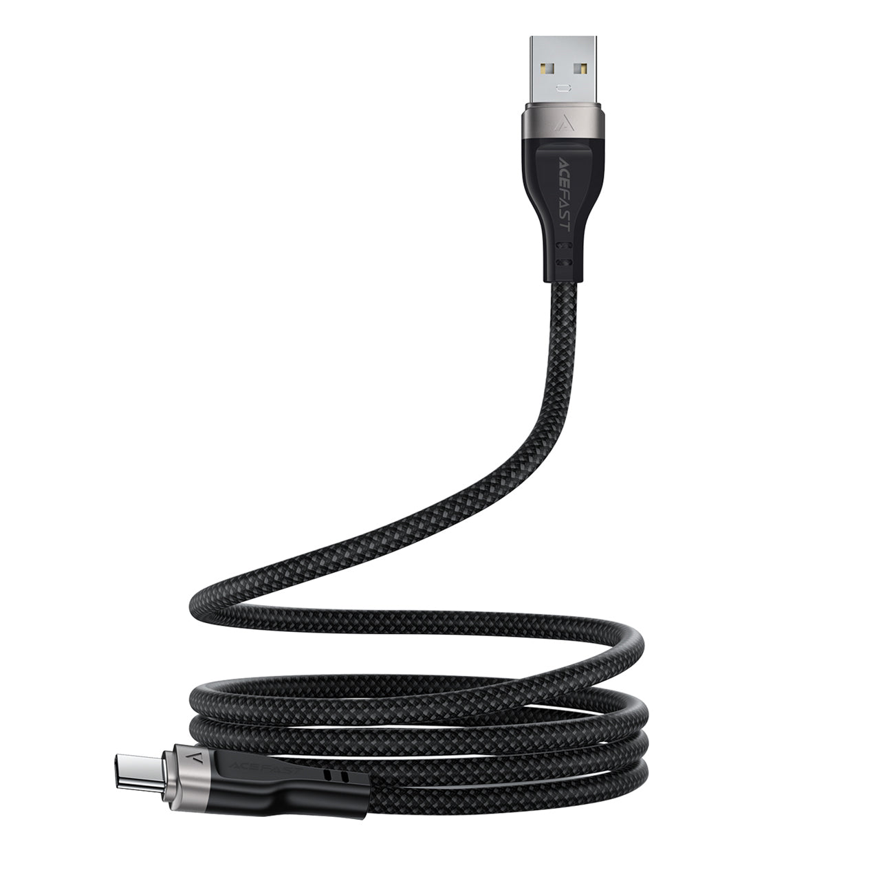 Acefast C11-04 USB-A - USB-C 3A laidas 1.2m magnetinis pintas - juodas