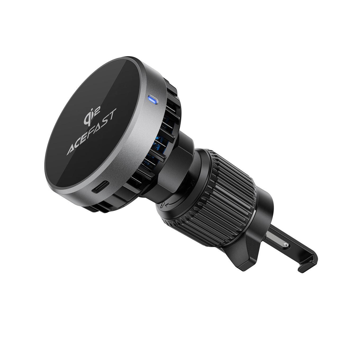 Acefast D40 Automobilinis laikiklis su Qi2 15W magnetiniu įkrovikliu oro ventiliacijai - juodas