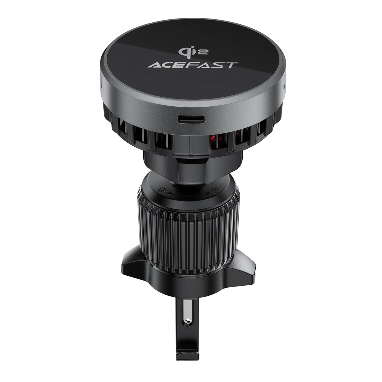 Acefast D40 Automobilinis laikiklis su Qi2 15W magnetiniu įkrovikliu oro ventiliacijai - juodas