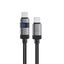 Acefast C15-03 USB-C - USB-C Kabelis su ekranu 480 Mb/s 60W 1,2 m - juodas