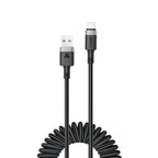 Acefast C14-04 USB-A - __TK1__ Kabelio spyruoklė 480Mb/s 3A 1.2m - Juoda