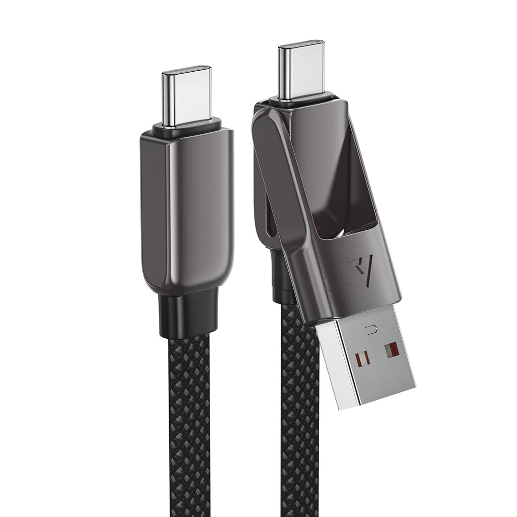 __TK0__ C13-05 USB-C - USB-A / USB-C Kabelis 480Mb/s 3A 0.2m - juodas