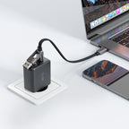 __TK0__ C13-05 USB-C - USB-A / USB-C Kabelis 480Mb/s 3A 0.2m - juodas