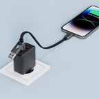 __TK0__ C13-05 USB-C - USB-A / USB-C Kabelis 480Mb/s 3A 0.2m - juodas