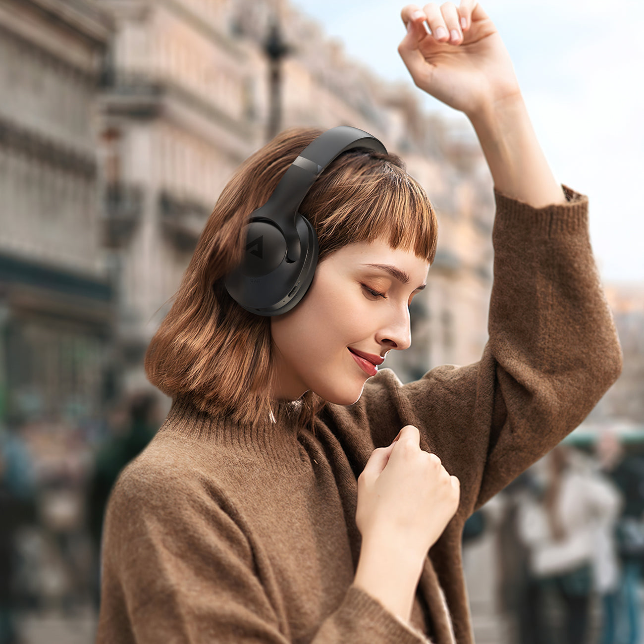Acefast H4 aktyvi triukšmo slopinimo belaidės ausinės - juodos -- Headphones