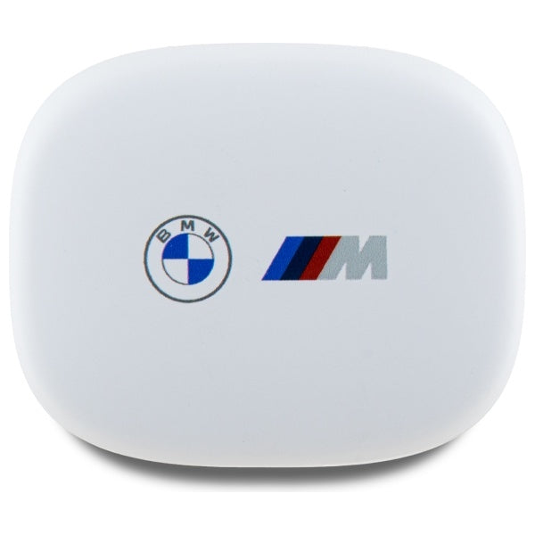 BMW Bluetooth ausinės BMBEMIATP20LOH TWS + prijungimo stotelė balta/balta Spausdinti logotipai